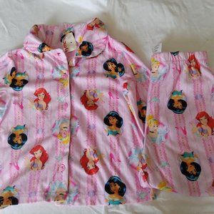 Disney Princesses flannel pajama set size 3T